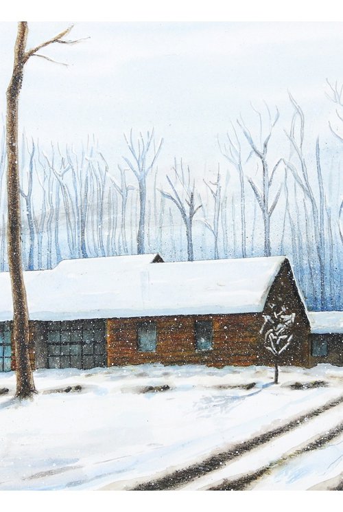 American House in Winter by Gustaf Enebog