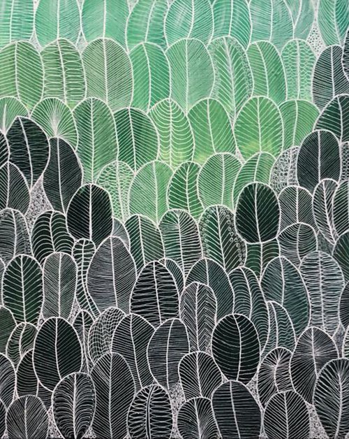 Abstract Green Leaves CZ19026 by Carol Zsolt