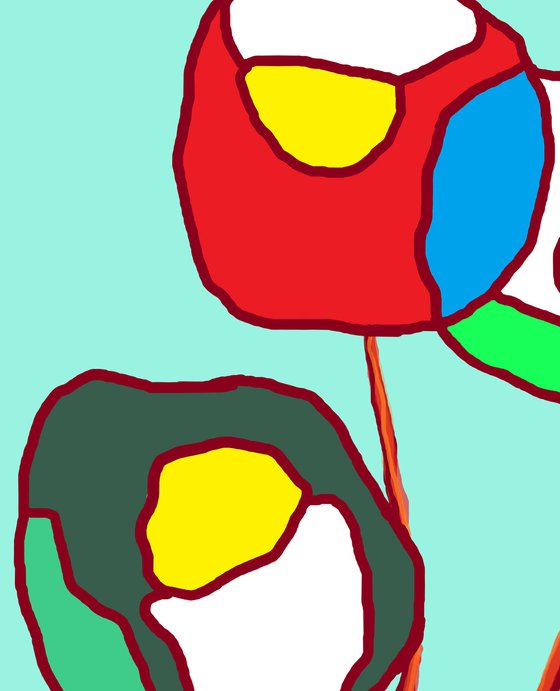 Abstract Flowers artmodern #2