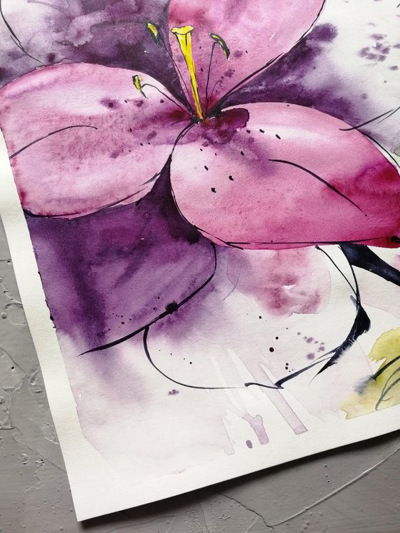 Magnolia painting. Blossoms painting