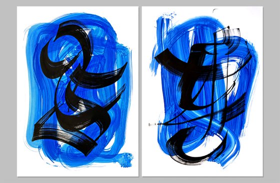 Diptych 'Underwater Sea'