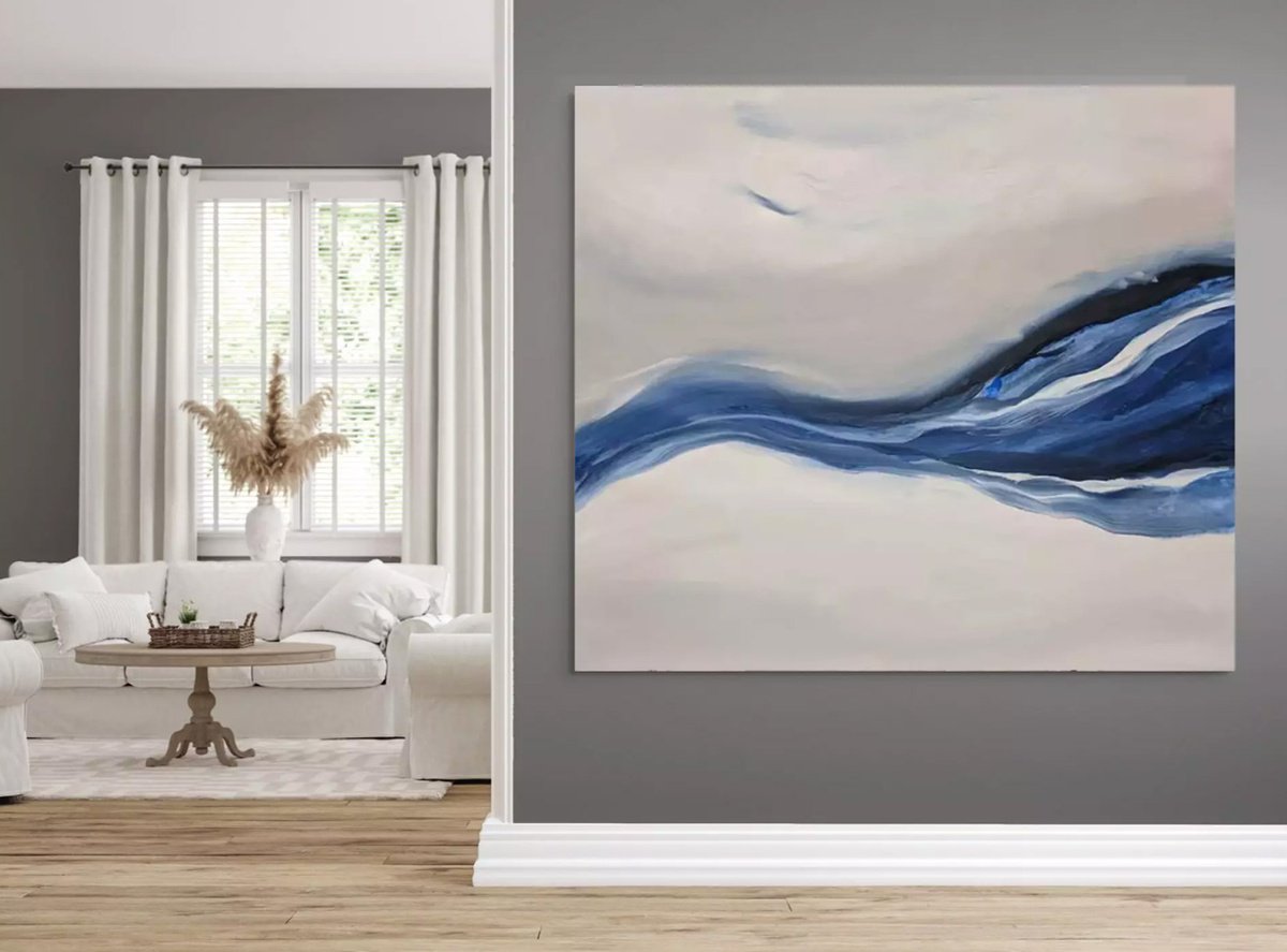  Tidelines In Blue By Carla Cassidy, 66 X 55, Artwork For Sale On Artfinder
