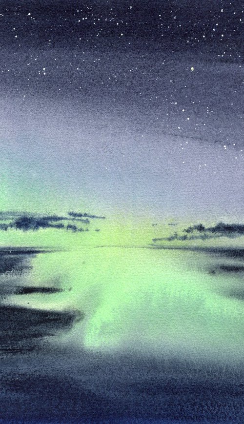 Aurora borealis. by Evgeniya Mokeeva