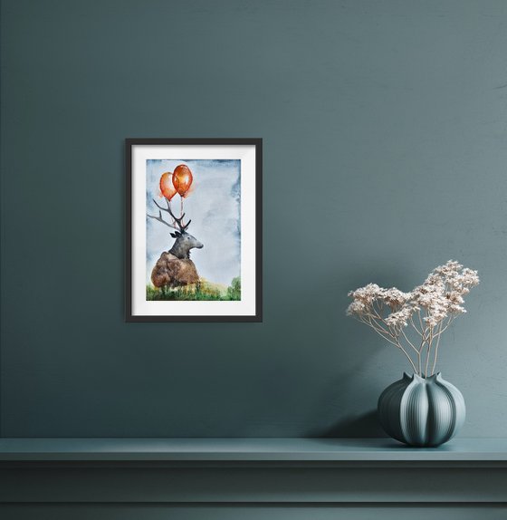 Deer With Balloons (small)