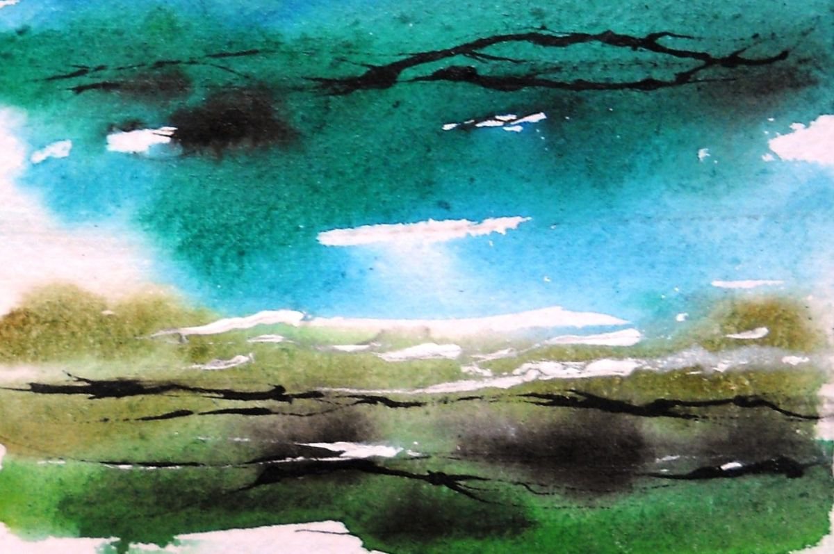 Abstract landscape The Land II by Maxine Anne Martin