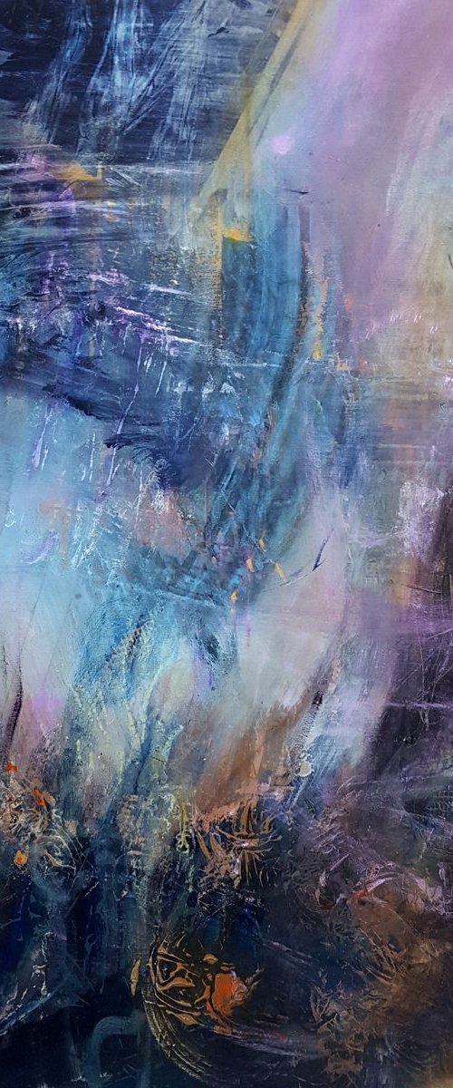 LARGE PAINTING The immanence of a flight minscape lightscape enigma melancolia creation by O KLOSKA by Kloska Ovidiu