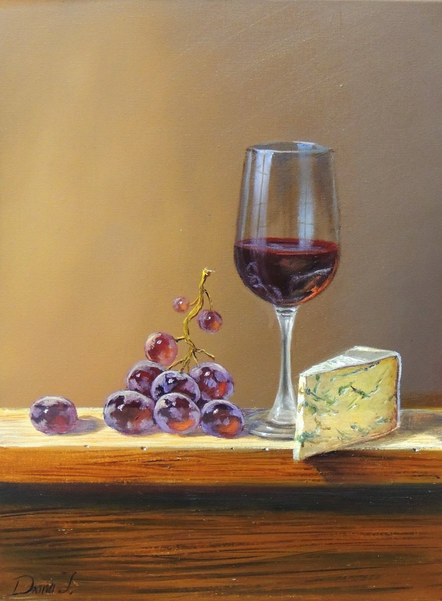 Photorealistic Still Life Oil Painting By Diana Janson, 12 X 16, Aged To Perfection, Original Artwork