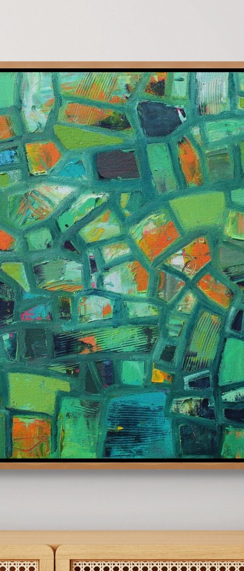 Abstract Shapes with Green by Sage Mountain Studio