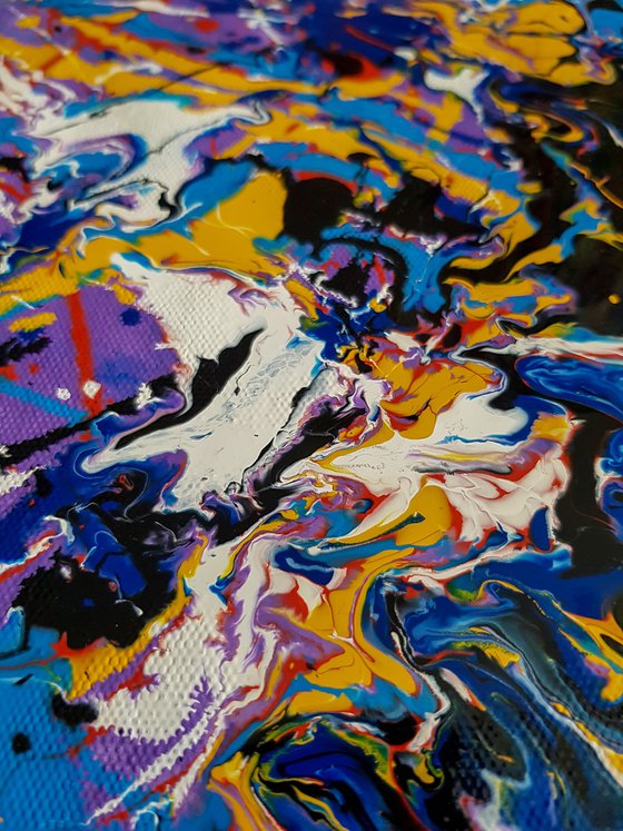 Unaly N-16 (H)123x(W)158 cm. Colorful Splash Abstract Painting