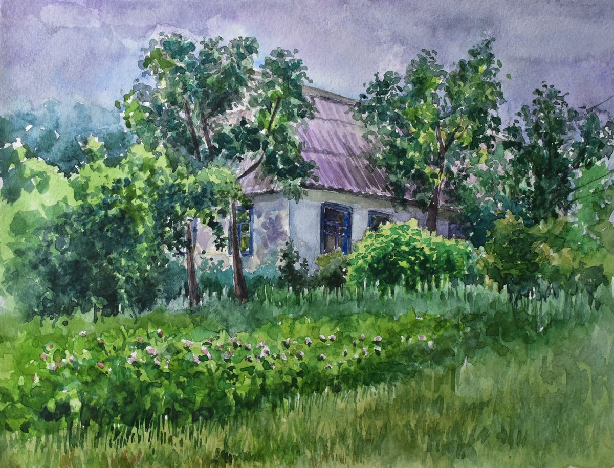 Garden near the old house by Andriy Berekelia