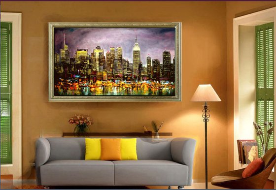 New York by sea, 36x24 in