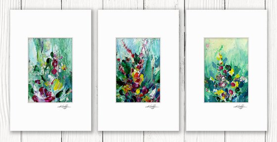 Lost In The Meadow Collection 2 - 3 Floral Paintings by Kathy Morton Stanion