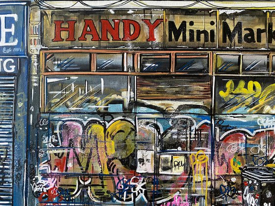 Handy mini Market - Original on canvas board