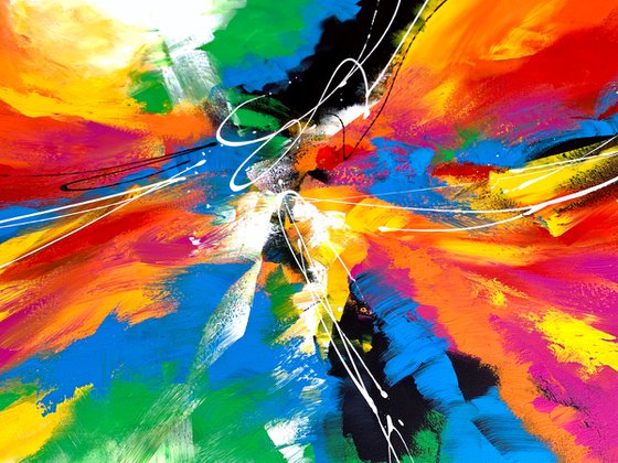 Together We Fly - XL LARGE,  MODERN ABSTRACT ART – EXPRESSIONS OF ENERGY AND LIGHT. READY TO HANG!