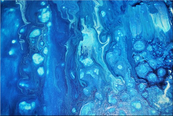 Atlantis - Abstract- Painting- Acrylic Canvas Art - Wall Art - Framed Art - Blue Art - Modern Art