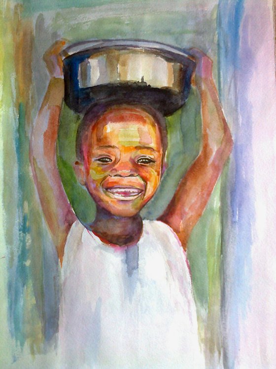 Child portrait (40x50x0.2 watercolor, paper)
