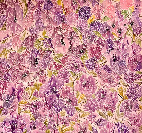 'Water Pink Flowers'