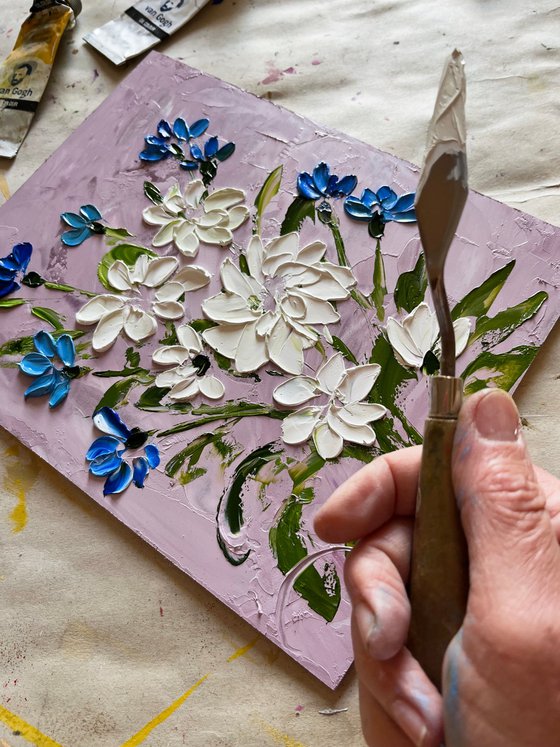 Daisy Cornflowers Painting