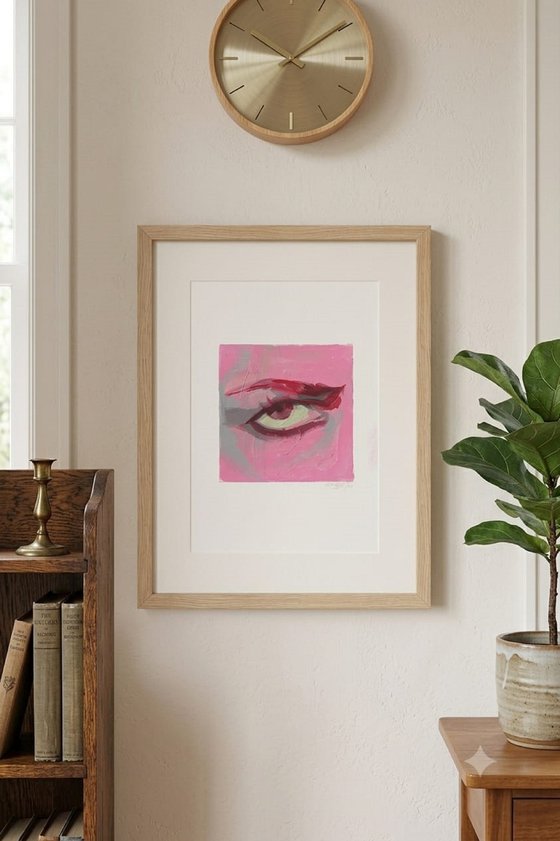 Eye 2 Pop art eyes in a pink square