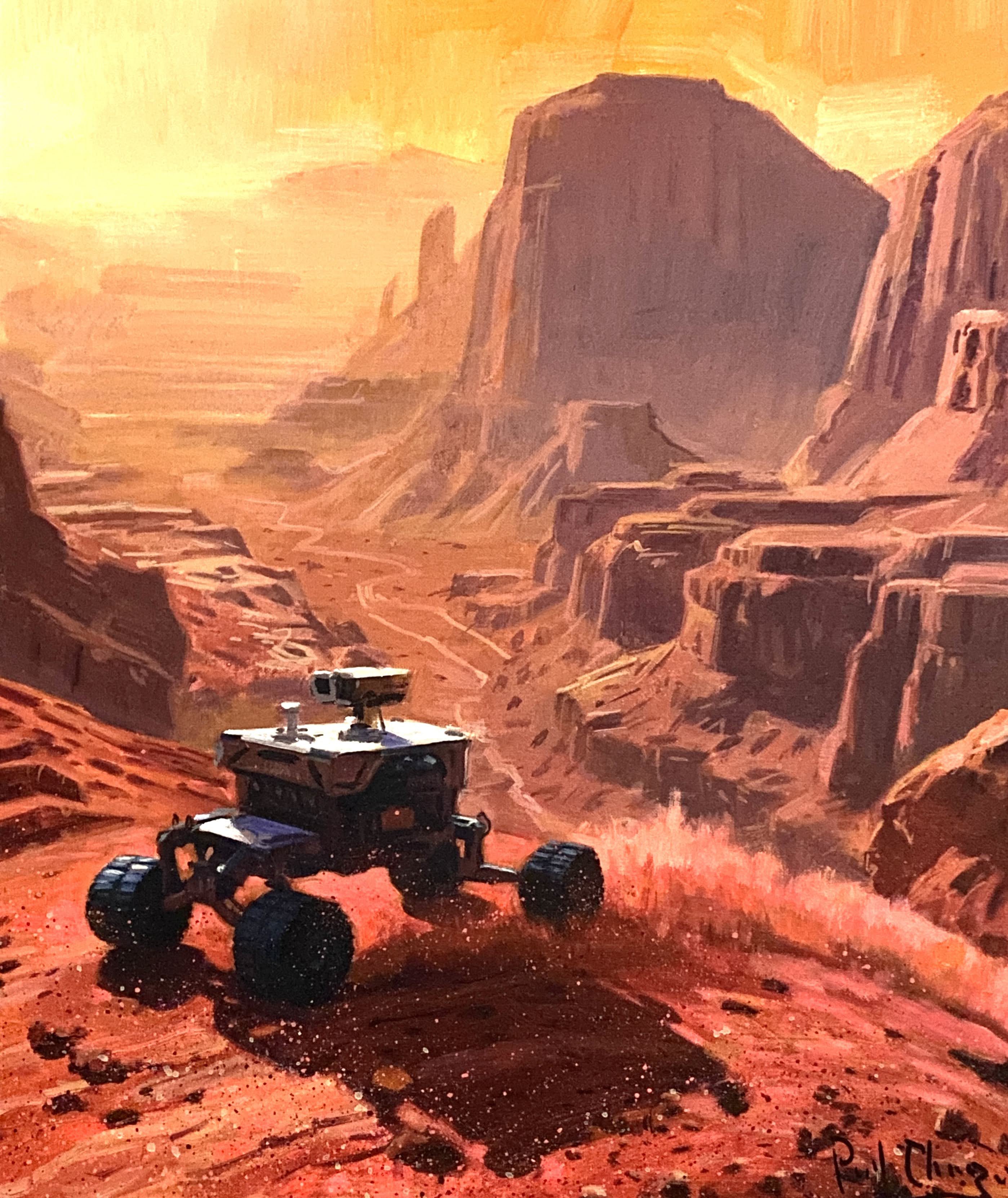 Explorer Of Mars By Paul Cheng, 20 X 24, Artwork For Sale On Artfinder