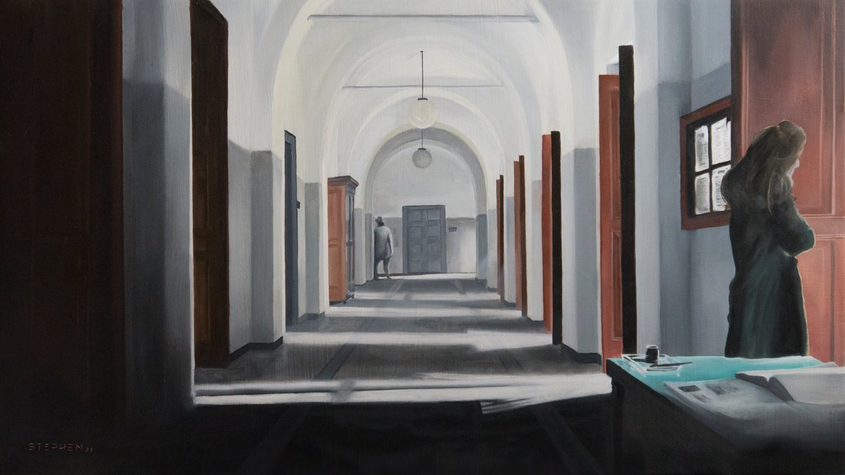 Photorealistic Portrait Oil Painting By Steven M. Curtis, 27 X 15", Divorce, Original Artwork