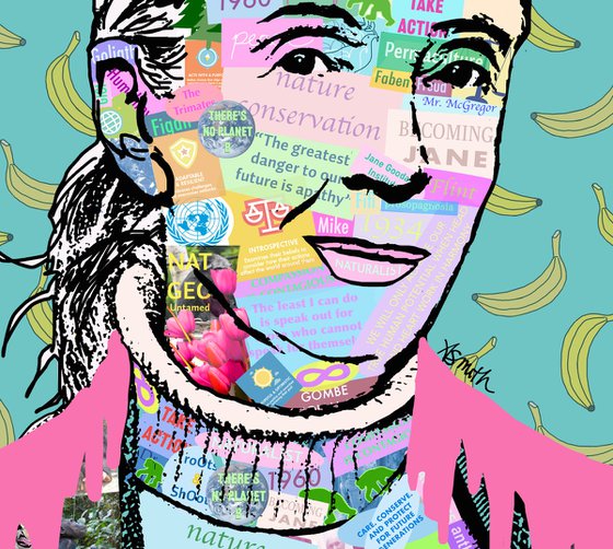 Jane Goodall "Trailblazer" limited edition pop art portrait