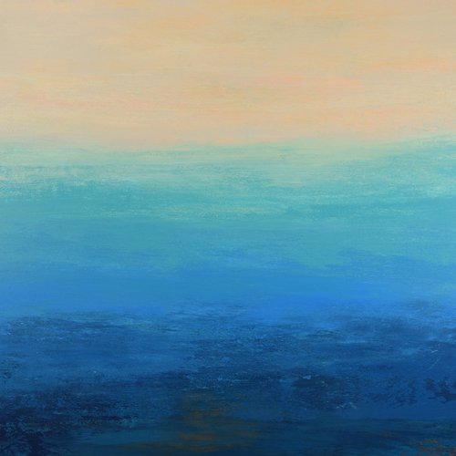 Beach Vibes - Modern Abstract Expressionist Seascape by Suzanne Vaughan