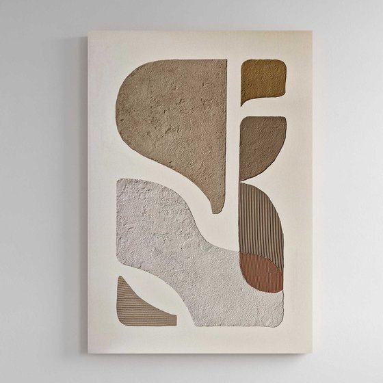 "Bay 3" Brown high textured art