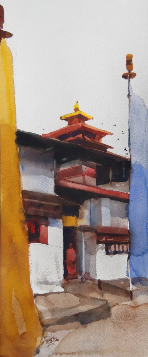 Flagposts for the tiny gate by Prashant Prabhu