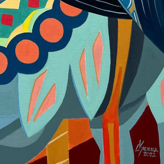 Golden Ride Expressionist Carousel Themed Art