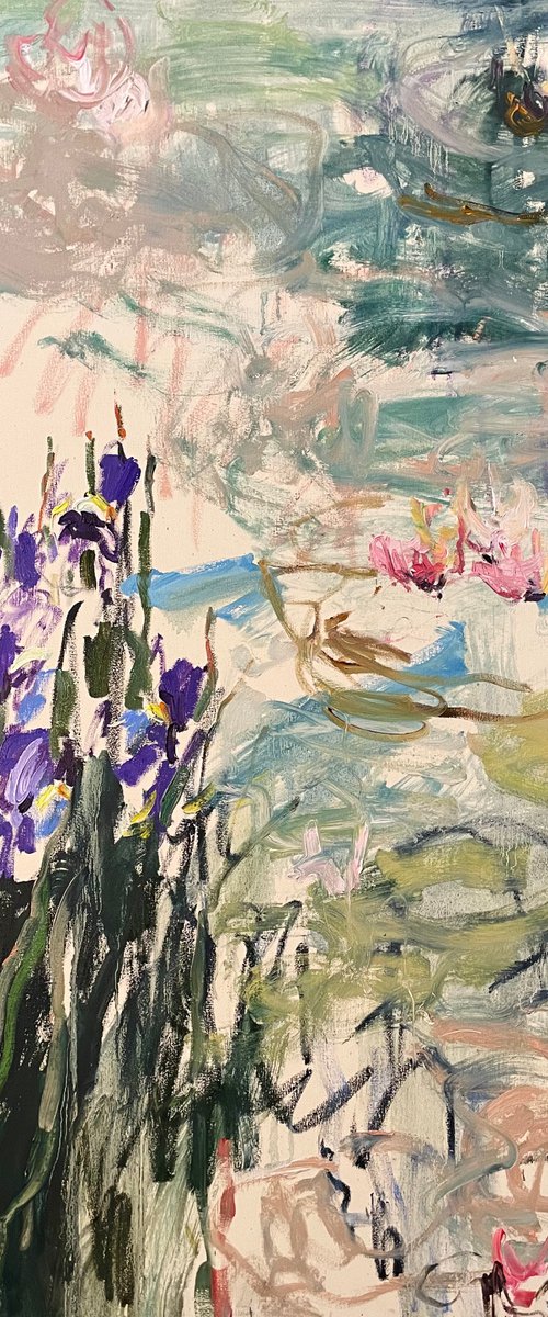 Reflections. Irises and water-lilies by Lilia Orlova-Holmes