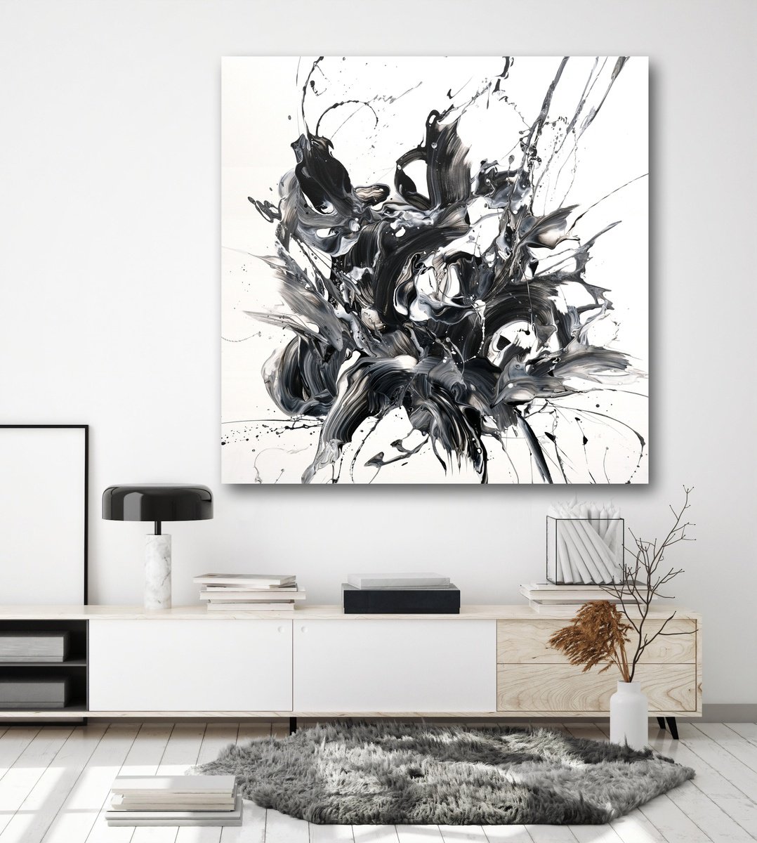 Abstract Acrylic Painting By Behshad Arjomandi, 39 X 39, Wild, Original Artwork