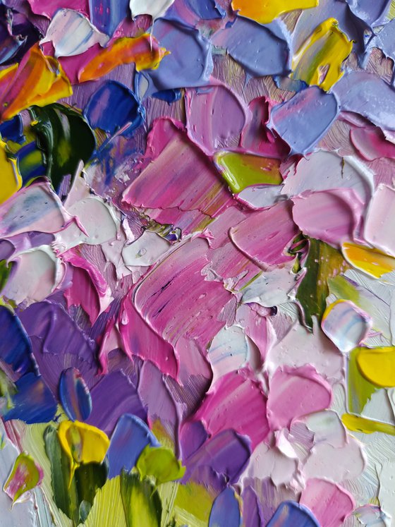 Spring soon - oil painting, lilac, lilac bouquet, flowers, flowers oil painting