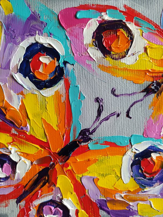 Light touch - butterfly, love, gift for lovers, oil painting, butterfly oil, butterfly art, butterfly in flight, gift, art, insects,