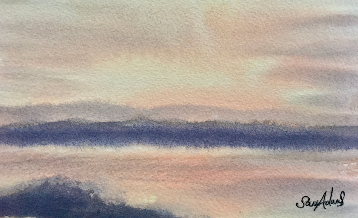 Arne to the Purbeck hills by Samantha Adams professional watercolorist