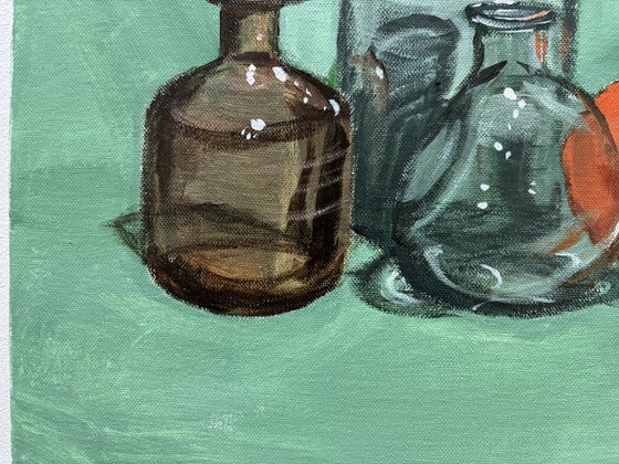 Still Life with Glass and Orange
