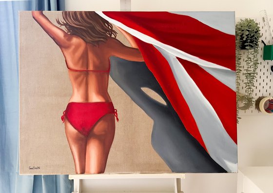 Woman in Red Bikini