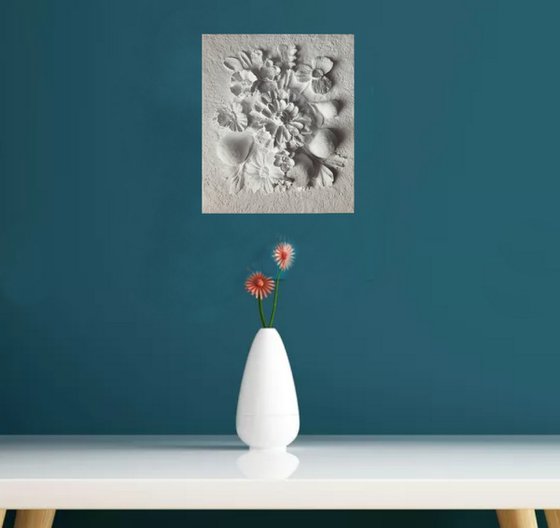 sculptural wall  art "Flowers and fruits"