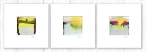Meditations Collection 8 - 3 Abstract Paintings by Kathy Morton Stanion