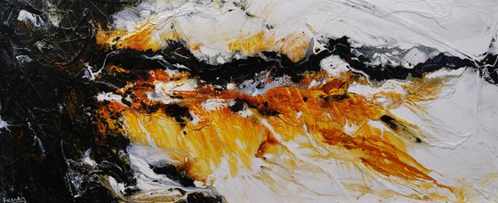 Sienna Power 240cm x 100cm Sienna Black Textured Abstract Art