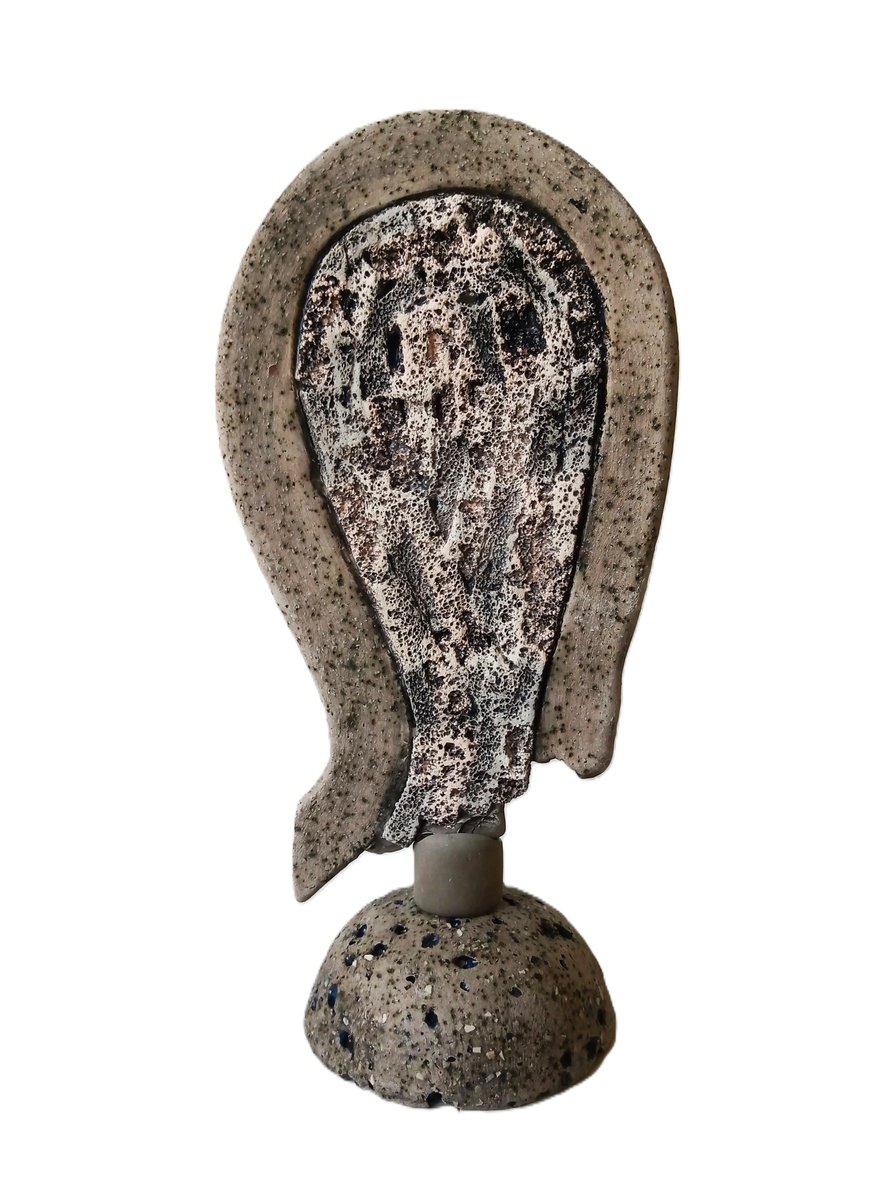 Expressive Portrait Clay Sculpture By Rossitza Trendafilova, 4 X 9", "Charming", Original Artwork