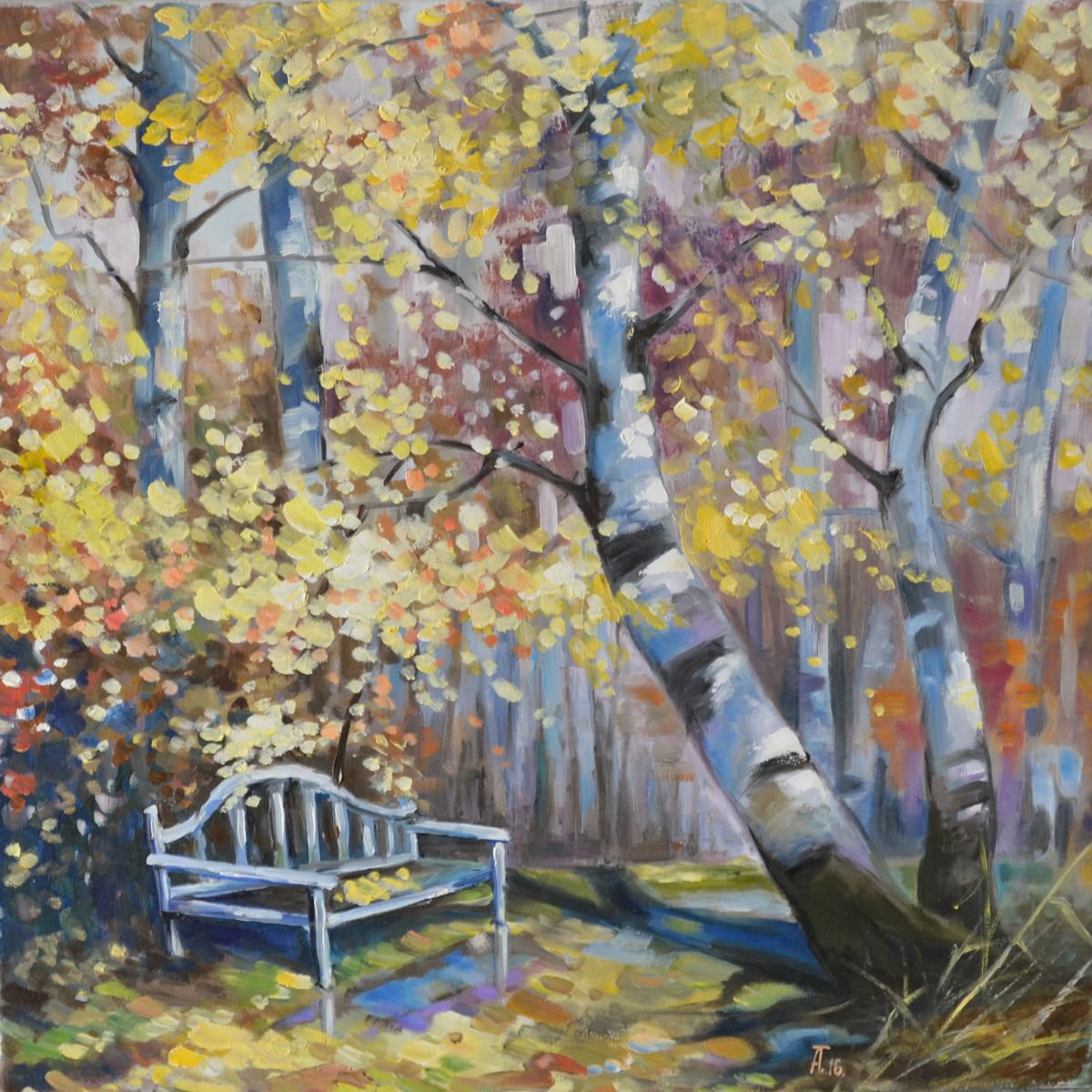Autumn bench by Tatyana Ambre