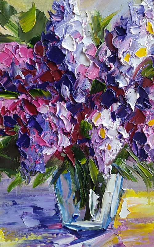 Spring sketch - oil painting, lilac, lilac bouquet, flowers, flowers oil painting, lilac flowers, gift for wedding, spring by Anastasia Kozorez