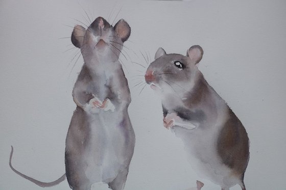 Mouse painting “Twice as Nice”