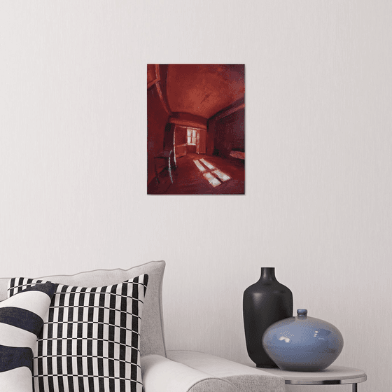 Red room (30x40cm, oil painting, impressionistic)