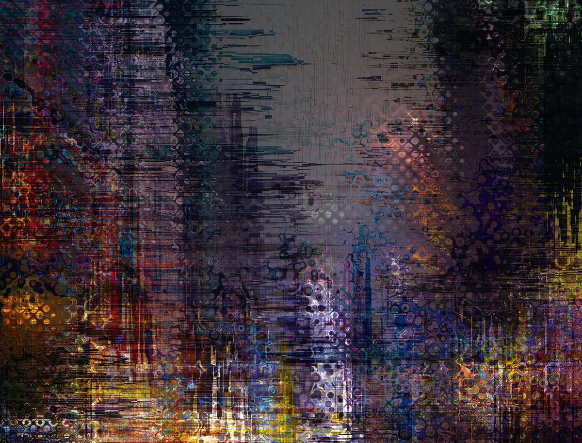 Abstract Cityscapes Print By Javier Diaz, 79 X 60, Ciudades Abstractas Xxiv/Xl Large Original Artwork, Original Artwork