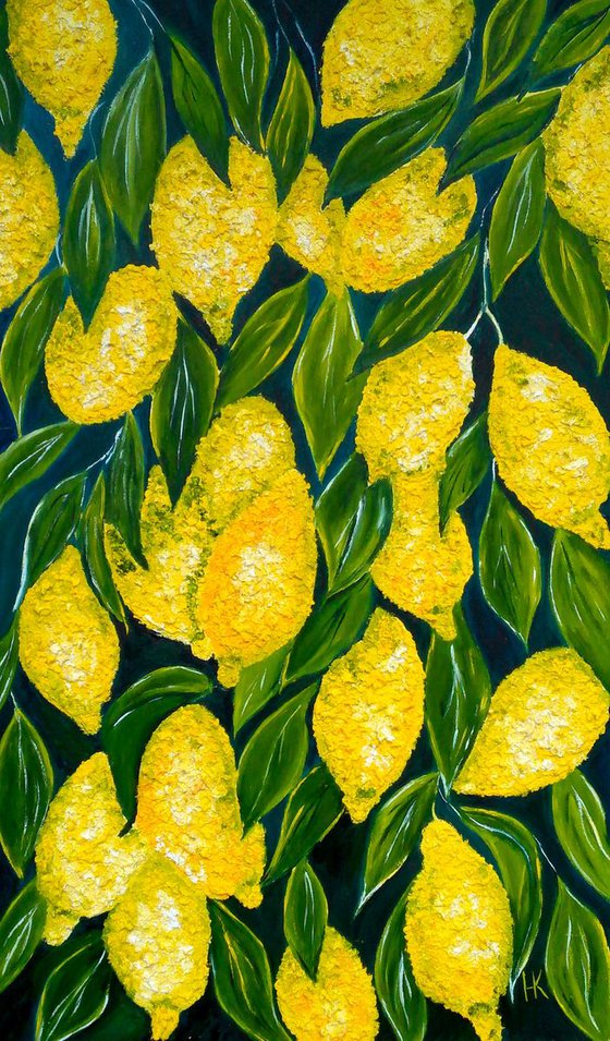 "Lemons paradise" 30*50cm\12*20"\lemons on branch