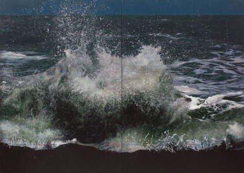 Wave Breaking Over Rock XII by Michael Corkrey