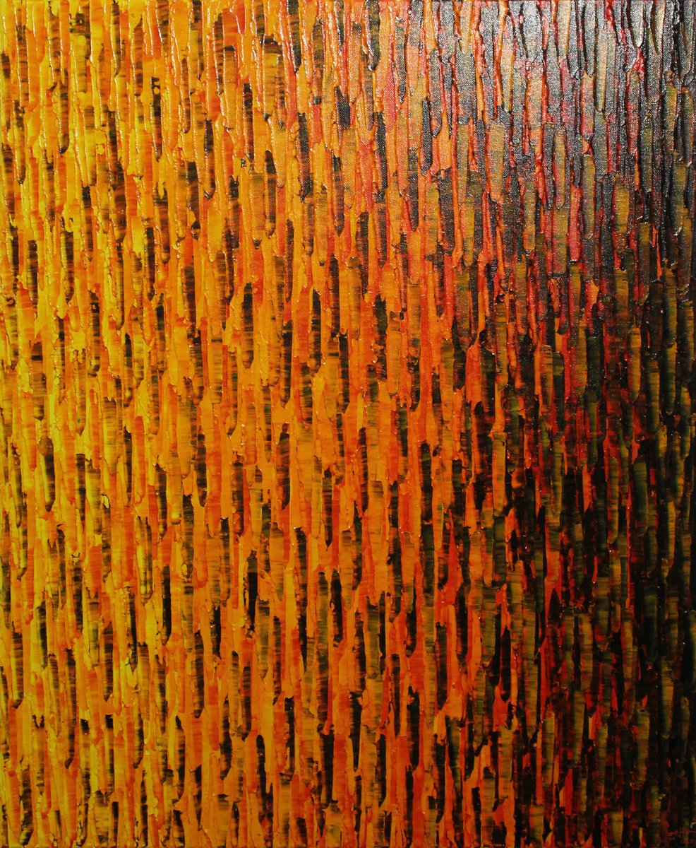 Abstract Acrylic Painting By Jonathan Pradillon, 20 X 24, Warm Color Fade, Original Artwork