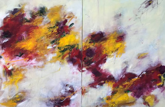 Summer Exuberance  - Large contemporary diptych